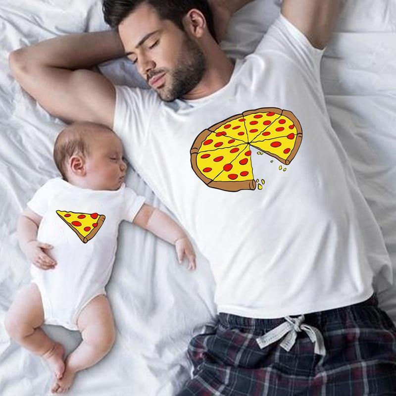 Printed Pizza T shirt Matching Clothes For The Whole Family