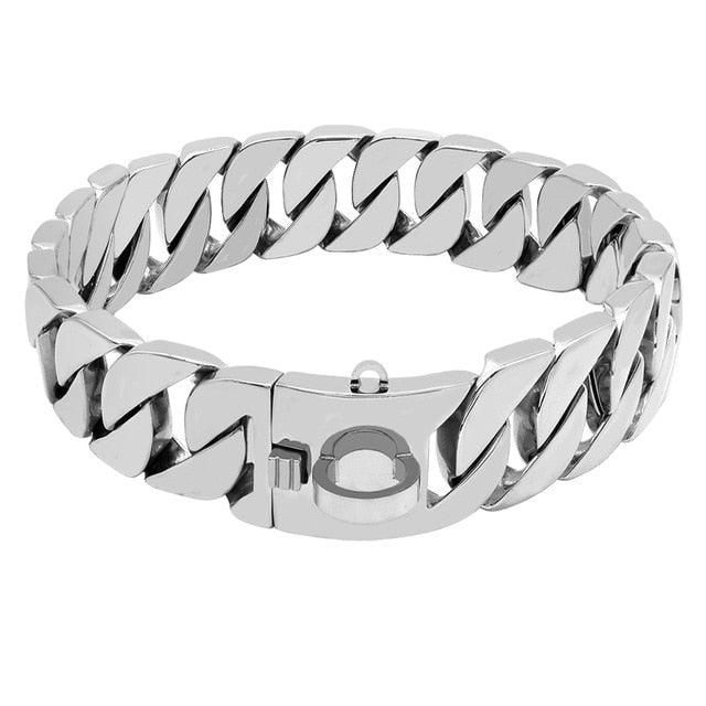 Sturdy Stainless Metal Chain Link Dog Collar